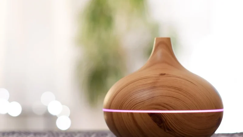 (Pink) Portable Crystal Aromatheraphy Humidifier USB Wireless Aroma Essential Oil Diffuser Air Humidificador W/ Atmosphere Lamp Home